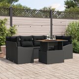 vidaXL 7-dijelni set vrtnih sofa s jastučićima crna poli ratan Cijene