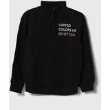 United Colors Of Benetton Otroški bombažen pulover črna barva