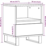 vidaXL Nočna omarica Old Wood 40x35x50 cm Inženirski les | Shoptok.si