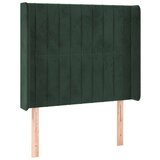  Uzglavlje s ušima tamnozeleno 103x16x118/128 cm baršunasti | shoptok.hr