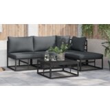 vidaXL Sjedeća garnitura za vrt 4 pcs Crna 211.5 x 141.5 x 71 cm | shoptok.hr