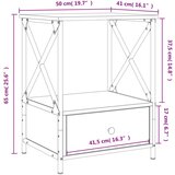  Noćni ormarići 2 kom crni 50 x 41 x 65 cm od konstruiranog drva | shoptok.hr