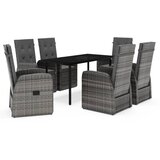  7-dijelni vrtni blagovaonski set s jastucima sivi | shoptok.hr