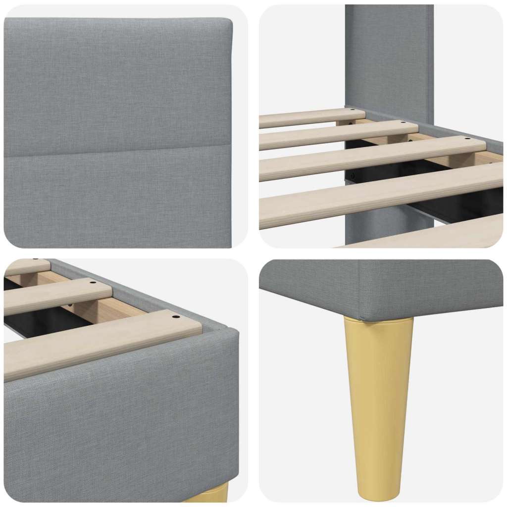  Okvir za krevet Svijetlo siva 200 x 200 cm tkanina - Svjetlosiva 200 x 200 cm | shoptok.hr