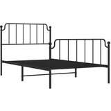 Metalni okvir kreveta s uzglavljem i podnožjem crni 107x203 cm | shoptok.hr