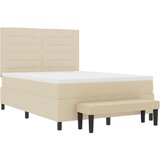 Box Spring Bed z vzmetnico in klopjo krem 140x190 cm Tkanina, (22080982) | Shoptok.si
