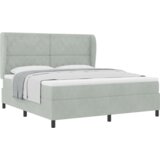 Box Spring Krevet s Madracem - Svijetlosiva 180x200 cm Baršun | shoptok.hr