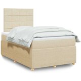 vidaXL Krevet box spring s madracem krem 120 x 190 cm od tkanine | shoptok.hr