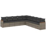 9-dijelni set vrtnih sofa od poliratana s jastucima sivi | shoptok.hr