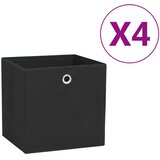  Kutije za pohranu od netkane tkanine 4 kom 28 x 28 x 28 cm crne | Eponuda.com