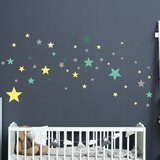 Ambiance set od 50 zidnih samoljepljivih naljepnica stars green and yellow Cijene