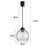 Brilagi LED luster na sajli R GLASS 1xE27/60W/230V prečnik 25 cm crna/zadimljeno siva | Eponuda.com