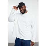 Trendyol Large Size Ecru Regular/Normal Cut Textured 100% Cotton Thick Comfortable T-Shirt | ePonuda.com