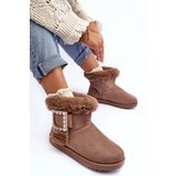 Boto Faux Fur-Lined Clasp Snow Boots Dark Beige Dulca | Shoptok.si