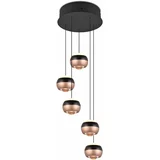 Trio Select Črna/bakrena LED viseča svetilka s kovinskim senčnikom ø 30 cm Orbit –