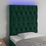  LED uzglavlje tamnozeleno 80x7x118/128 cm baršunasto | shoptok.hr