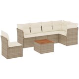 Maison Chic Seti vrtnega pohištva - Vrtna garnitura - Vrtni pohištvo set 7-delna z blazinami bež poli ratan, (21802081) | Shoptok.si