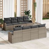 vidaXL 9 komada set vrtnih sofa s jastučićima Siva Poly Rattan | shoptok.hr