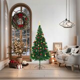  Umjetno osvijetljeno božićno drvce s kuglicama zeleno 180 cm | Eponuda.com