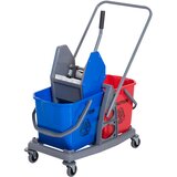 HOMCOM Profesionalni voziček za čiščenje z dvema vedroma kapacitete 25 l za pomivanje 73 × 45 × 92 cm, (20755370) | Shoptok.si