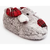 Kesi Women's Fur Reindeer Slippers Grey Conine