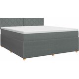  Boxspring krevet s madracem Tamnosiva 140 x 200 cm Tkanina Slike