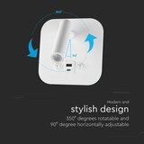  LED zidno spot svetlo sa USB portom LED/8W/230V 3000K bela | Eponuda.com