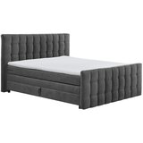 MID.YOU POSTELJA BOXSPRING 180 cm x 200 cm , tekstil, leseni material antracit | Shoptok.si