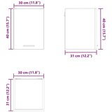 Viseći ormarić Riga 2 pcs Beton siva i bijela 30 x 31 x 40 cm | shoptok.hr