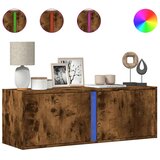 vidaXL Stenska TV omarica z LED lučkami dimljeni hrast 100x31x35 cm | Shoptok.si