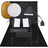 vidaXL komplet za foto studio z lučmi, ozadjem in odbojnikom | Shoptok.si