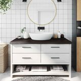  Kupaonska radna ploča tamnosmeđa 100x60x(2-6) cm tretirano drvo | shoptok.hr