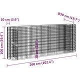  Gabionska povišena gredica od pocinčanog željeza 260x50x100 cm | shoptok.hr