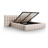 Micadoni Home Bež tapecirani bračni krevet s prostorom za odlaganje s podnicom 180x200 cm Mamaia – | shoptok.hr