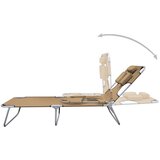 Maison Chic Zložljiv Ležalnik - Sončna ležalnik z blazino in prilagodljivim naslonjalom taupe, (22043182) | Shoptok.si
