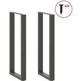  Noge za stolić U-oblika 2 kom antracit 40x(110-111) cm čelik | shoptok.hr