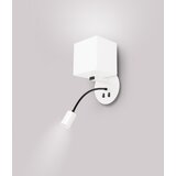Candellux magnum 1 zidna lampa 1X40W E27+3W led četvrtast abažur bela
