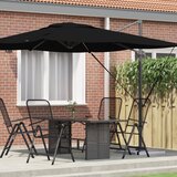 vidaXL Kantilever Roma dežnik Črna 286x285x265 cm Aluminij | Shoptok.si