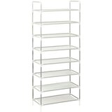 vidaXL stalak za cipele s 8 polica od metala i netkane tkanine srebrni | shoptok.hr