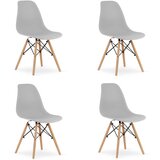 Brandless OSAKA stol siva / naravne noge x 4, (22030666) Cene