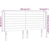  LED uzglavlje svjetlosivo 183 x 16 x 118/128 cm od tkanine | shoptok.hr