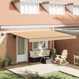 vidaXL Ročna retraktibilna tenda z LED večbarvnimi črtami 450x300 cm Cene
