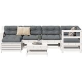  Vrtna sedežna garnitura 7-delna bela trdna borovina, (21145713) | Shoptok.si