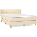  Box spring postelja z vzmetnico krem 140x200 cm blago | Shoptok.si