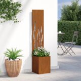vidaXL Vrtni Sadič s Dekorativnom Pločom Rđa 32 x 140 cm Otporni čelik | shoptok.hr