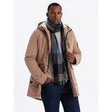 Ombre Men's long parka sherpa jacket - beige | Eponuda.ba