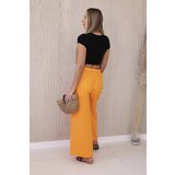 Kesi Włoski Trousers with a wide waistband dark orange | shoptok.hr