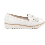 SEASTAR White lacquered loafers with a bow Cene