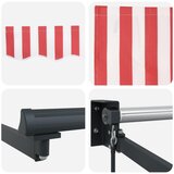 Nadstrešnica Crvena i bijela 500 × 300 cm Poliester i metal | shoptok.hr