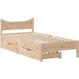 Maison Chic Posteljni okvir - Enojna postelja - Postelja za odrasle s predali 75x190 cm trdna borovina, (21694604) Cene